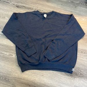 UNISEX Distressed Vintage Blank Crew Sweater - Navy - S/M